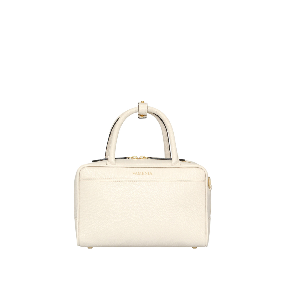 Crossbody Bag Henkeltasche aus Kalbsleder in creme